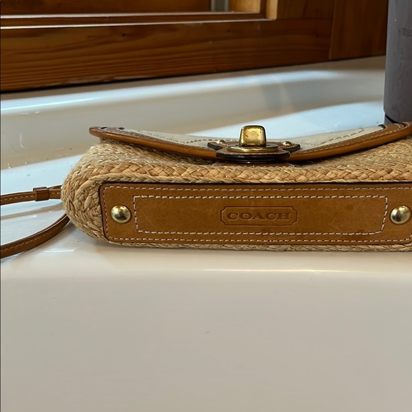Coach Tan and Cream Woven Clutch - Picture 5 of 7